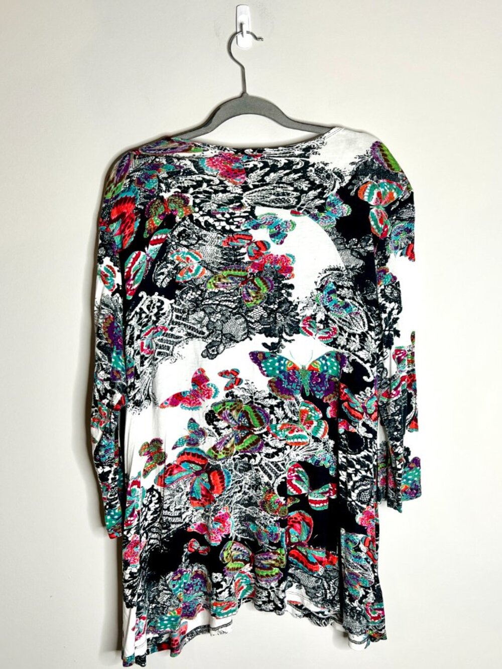 Parsley & Sage Butterfly Print Artsy Art To Wear Lagenlook Flowy Tunic Top Sz 2X - Picture 5 of 5
